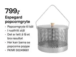 Felleskjøpet Espegard popcorngryte, NOK 799 tilbud
