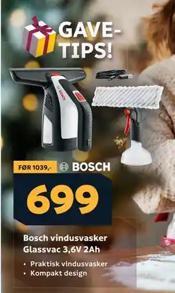 Megaflis Bosch vindusvasker Glassvac 3,6V 2Ah, NOK 699 tilbud