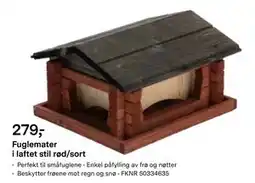 Felleskjøpet Fuglemater i laftet stil rød/sort, NOK 279 tilbud
