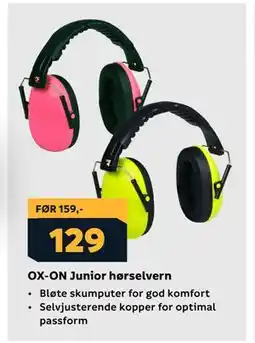 Megaflis OX-ON Junior hørselvern, NOK 129 tilbud