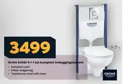 Megaflis Grohe Solido 5-i-1 set komplett innbyggingstoalett, NOK 3499 tilbud
