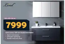 Megaflis Lind Luxury 120 sort baderomsmøbel, NOK 7999 tilbud