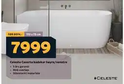 Megaflis Celeste Caserta badekar høyre/venstre, NOK 7999 tilbud