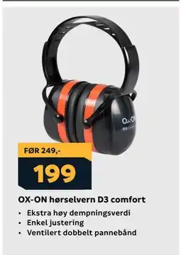 Megaflis OX-ON hørselvern D3 comfort, NOK 199 tilbud