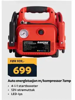 Megaflis Auto energistasjon m/kompressor 7amp, NOK 699 tilbud