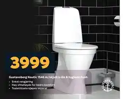 Megaflis Gustavsberg Nautic 1546 m/skjult s-lås & hygiene flush, NOK 3999 tilbud