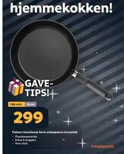 Megaflis Fiskars functional form stekepanne keramisk, NOK 299 tilbud
