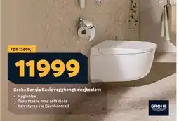 Megaflis Grohe Sensia Basic vegghengt dusjtoalett, NOK 11999 tilbud