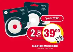 Coop Extra Klar tape med holder tilbud