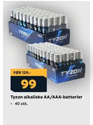 Megaflis Tyzon alkaliske AA/AAA-batterier, NOK 99 tilbud