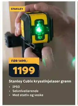 Megaflis Stanley Cubix krysslinjelaser grønn, NOK 1199 tilbud