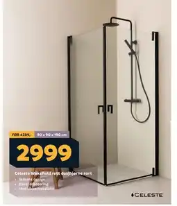 Megaflis Celeste Wakefield rett dusjhjørne sort, NOK 2999 tilbud