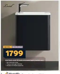Megaflis Lind Oasis small 50 baderomsmøbel høyre/venstre sort, NOK 1799 tilbud