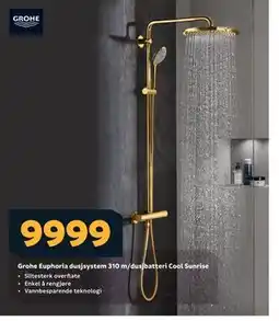 Megaflis Grohe Euphoria dusjsystem 310 m/dusjbatteri Cool Sunrise, NOK 9999 tilbud