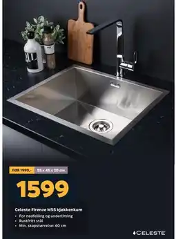 Megaflis Celeste Firenze M55 kjøkkenkum, NOK 1599 tilbud
