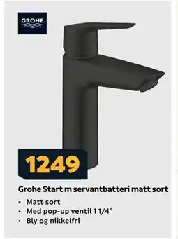 Megaflis Grohe Start m servantbatteri matt sort, NOK 1249 tilbud