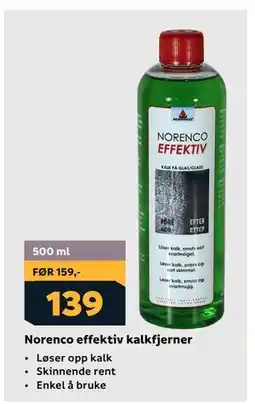 Megaflis Norenco effektiv kalkfjerner, NOK 139 tilbud
