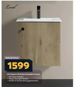 Megaflis Lind Square 50 baderomsmøbel Forest, NOK 1599 tilbud