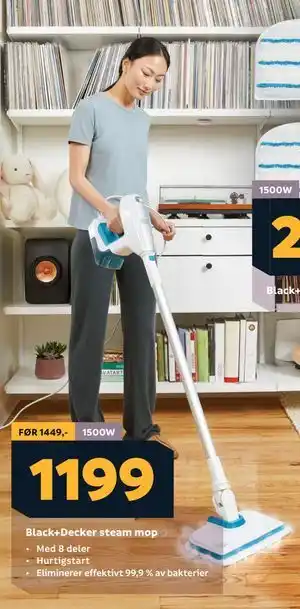 Megaflis Black+Decker steam mop, NOK 1199 tilbud