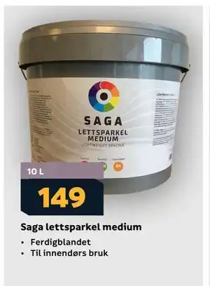 Megaflis Saga lettsparkel medium, NOK 149 tilbud