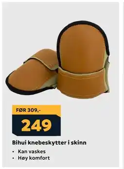 Megaflis Bihui knebeskytter i skinn, NOK 249 tilbud