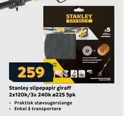 Megaflis Stanley slipepapir giraff 2x120k/3x 240k ø225 5pk, NOK 259 tilbud