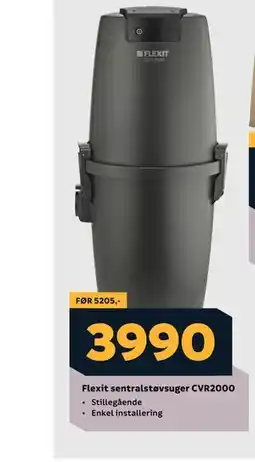 Megaflis Flexit sentralstøvsuger CVR2000, NOK 3990 tilbud