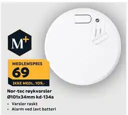 Megaflis Nor-tec røykvarsler Ø101x34mm kd-134a, NOK 109, Medlemspris tilbud