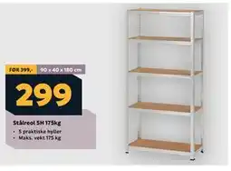 Megaflis Stålreol 5H 175kg, NOK 299 tilbud