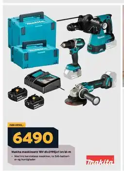 Megaflis Makita maskinsett 18V dlx3195jx1 lxt bl-m, NOK 6490 tilbud