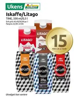 Joker Iskaffe/Litago, NOK 15 tilbud
