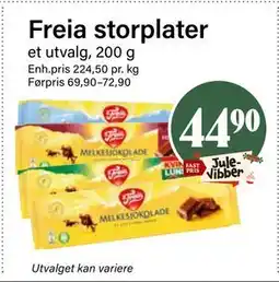 Nærbutikken Freia storplater, NOK 44.9 tilbud