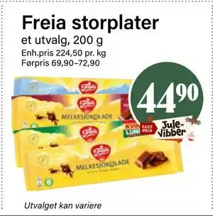 Nærbutikken Freia storplater, NOK 44.9 tilbud
