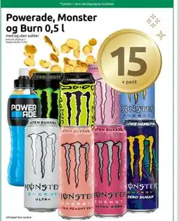 Joker Powerade, Monster og Burn 0,5 l, NOK 15 tilbud