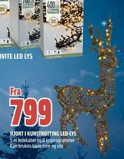 Obs Bygg HJORT I KUNSTROTTING LED-LYS tilbud
