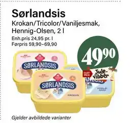 Nærbutikken Sørlandsis, NOK 49.9 tilbud