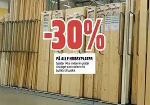 Obs Bygg 30% PÅ ALLE HOBBYPLATER tilbud