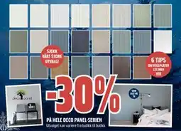 Obs Bygg 30% PÅ HELE DECO PANEL-SERIEN tilbud