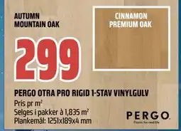 Obs Bygg PERGO OTRA PRO RIGID 1-STAV VINYLGULV, NOK 299 tilbud