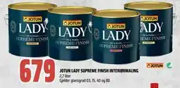 Obs Bygg JOTUN LADY SUPREME FINISH INTERIØRMALING, NOK 679 tilbud