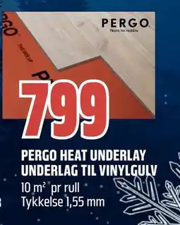 Obs Bygg PERGO HEAT UNDERLAY UNDERLAG TIL VINYLGULV, NOK 799 tilbud