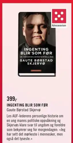 Ark Bokhandel INGENTING BLIR SOM FØR, NOK 399 tilbud