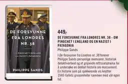 Ark Bokhandel DE FORSVUNNE FRA LONDRES NR. 38 - OM PINOCHET I ENGLAND OG EN NAZIST I PATAGONIA, NOK 449 tilbud