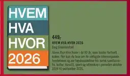 Ark Bokhandel HVEM HVA HVOR 2026, NOK 449 tilbud