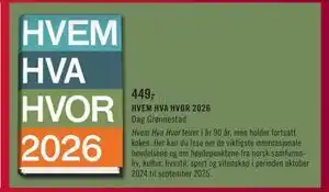 Ark Bokhandel HVEM HVA HVOR 2026, NOK 449 tilbud