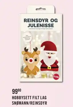 Ark Bokhandel HOBBYSETT FILT LAG JULENISSE/REINSDYR, NOK 99.9 tilbud