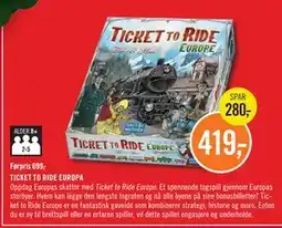 Ark Bokhandel TICKET TO RIDE EUROPA, NOK 419 tilbud