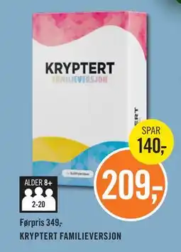 Ark Bokhandel KRYPTERT FAMILIEVERSJON, NOK 209 tilbud