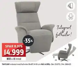 Bohus TAYCAN hvilestol, NOK 14999 tilbud