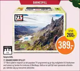 Ark Bokhandel 71 GRADER NORD SPILLET, NOK 389 tilbud
